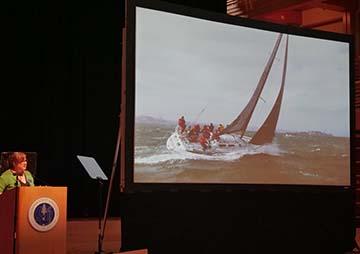 Laura Watt showing ship